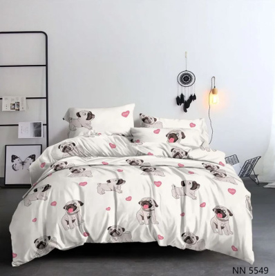Детское постельное белье мопсы полисатин